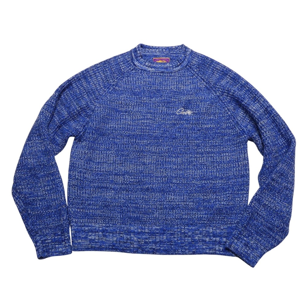 PVS Sweater Mens Medium Blue Marled Knit Crewneck Pullover Streetwear Acrylic